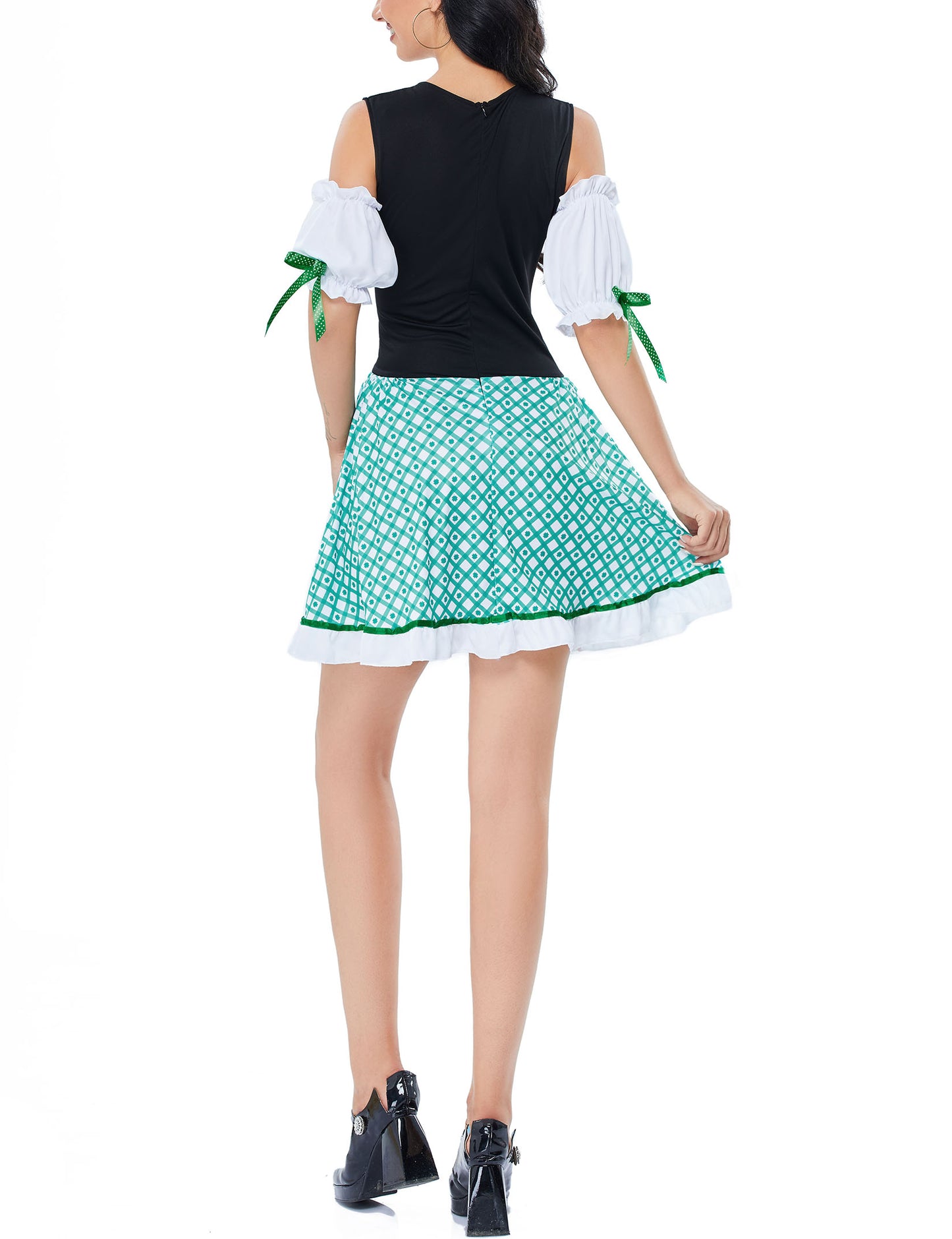 WIESNFASHION Vierblättriges Kleeblatt Rock Bierkostüm Halloween Ostern Requisitenkostüm