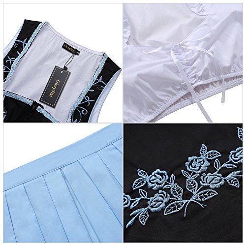 WIESNFASHION Bayerisch Deutsches Dirndl Kleid Damen Klassisches Kleid 3-teilig Anzug