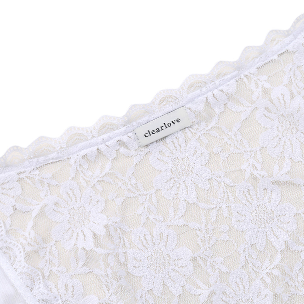 WIESNFASHION Damen Spitze Nähen Floral Kurzarm Deutsch Dirndl Oktoberfest Bluse Crop Top