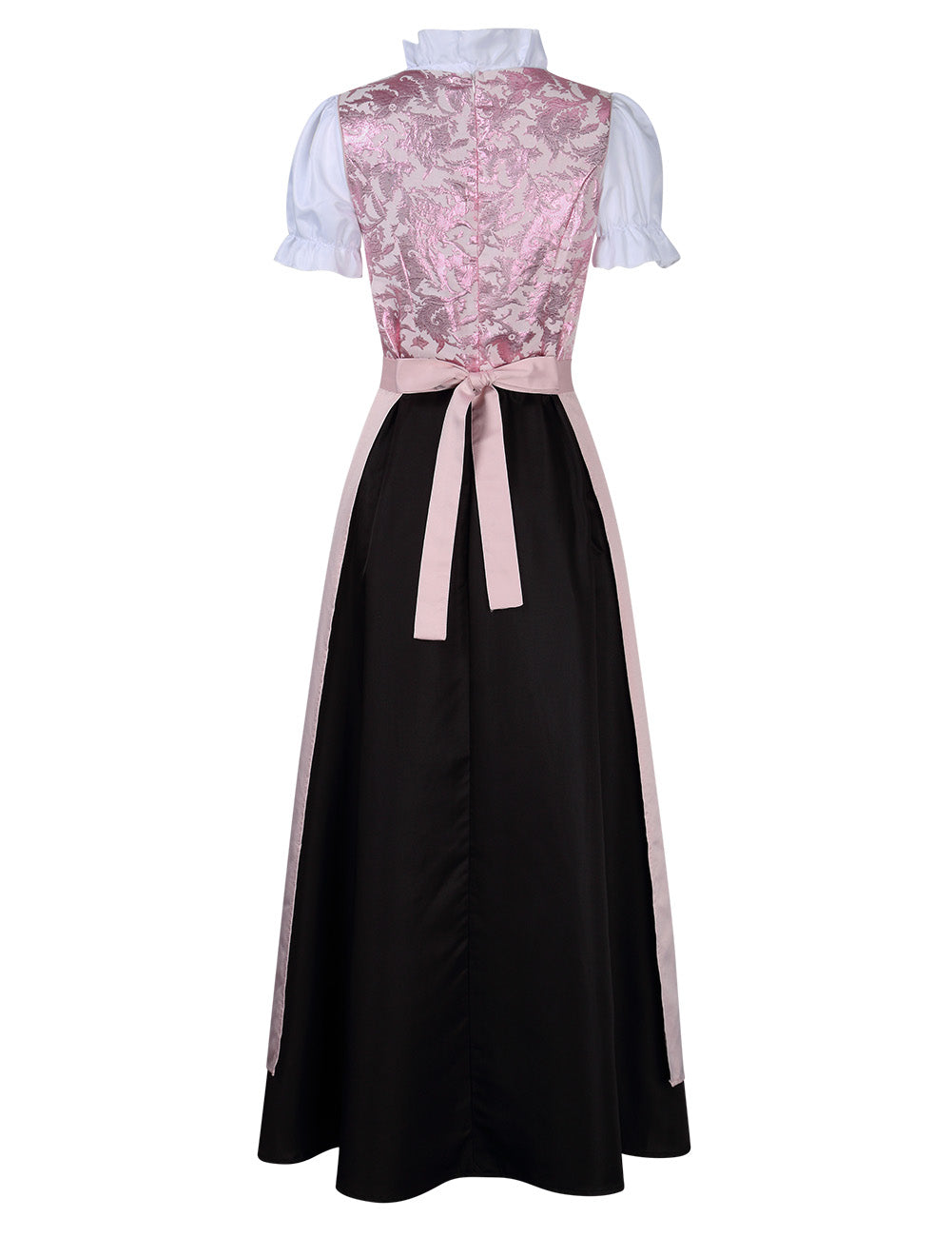 Wiesnfashion Dirndl Damen Trachten Deutsches traditionelles Oktoberfest-Kostüm der Frauen Klassisches Kleid 3tlg-Rosa