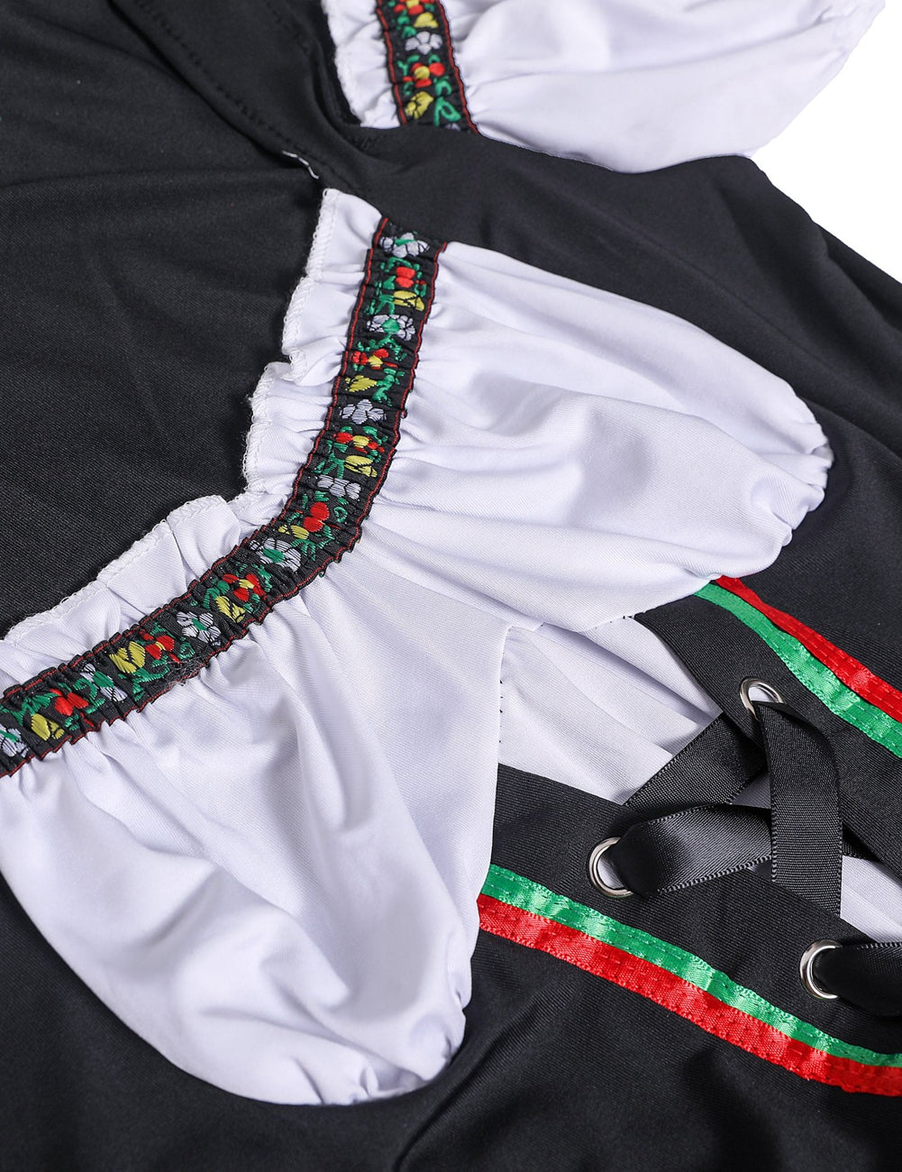 WIESNFASHION Oktoberfest Damen Kordelzug schulterfreies rotes Kleid