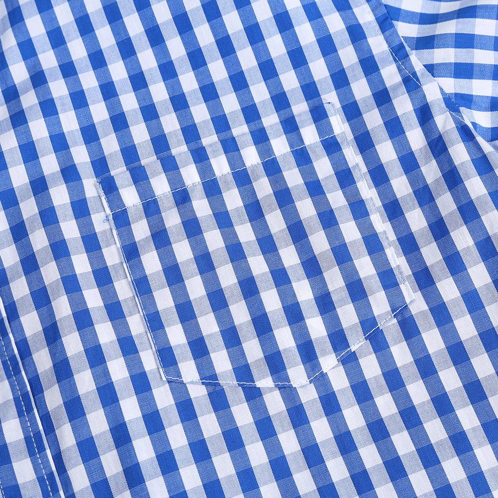 WIESNFASHION Männer Oktoberfest Kostüme Langarmhemd Mode Plaid Fronttasche Klassisches Hemd Tops