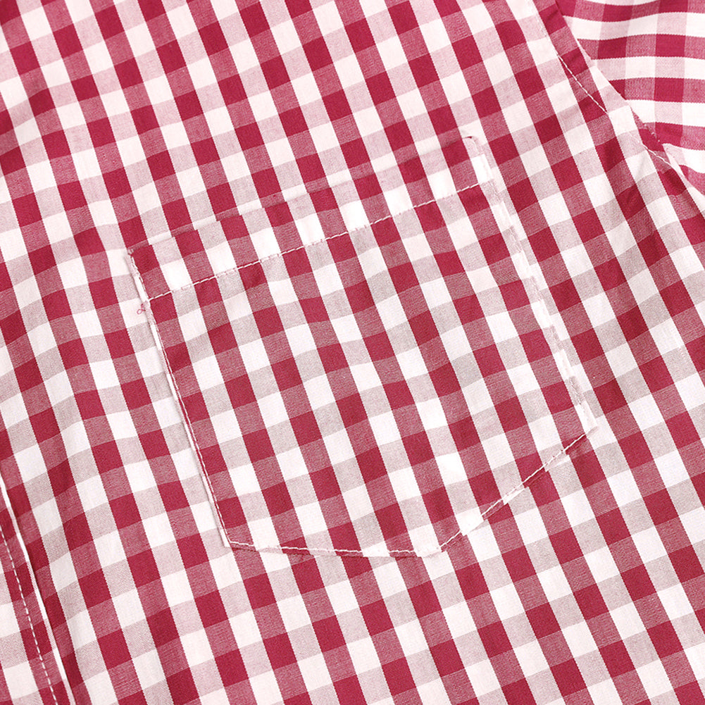 WIESNFASHION Herrenmode Oktoberfest Plaid Button Langarm Slim Fit Hemd