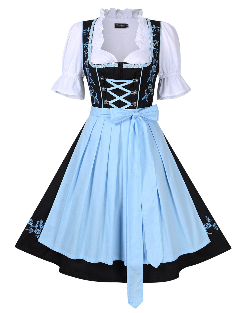 WIESNFASHION Bayerisch Deutsches Dirndl Kleid Damen Klassisches Kleid 3-teilig Anzug